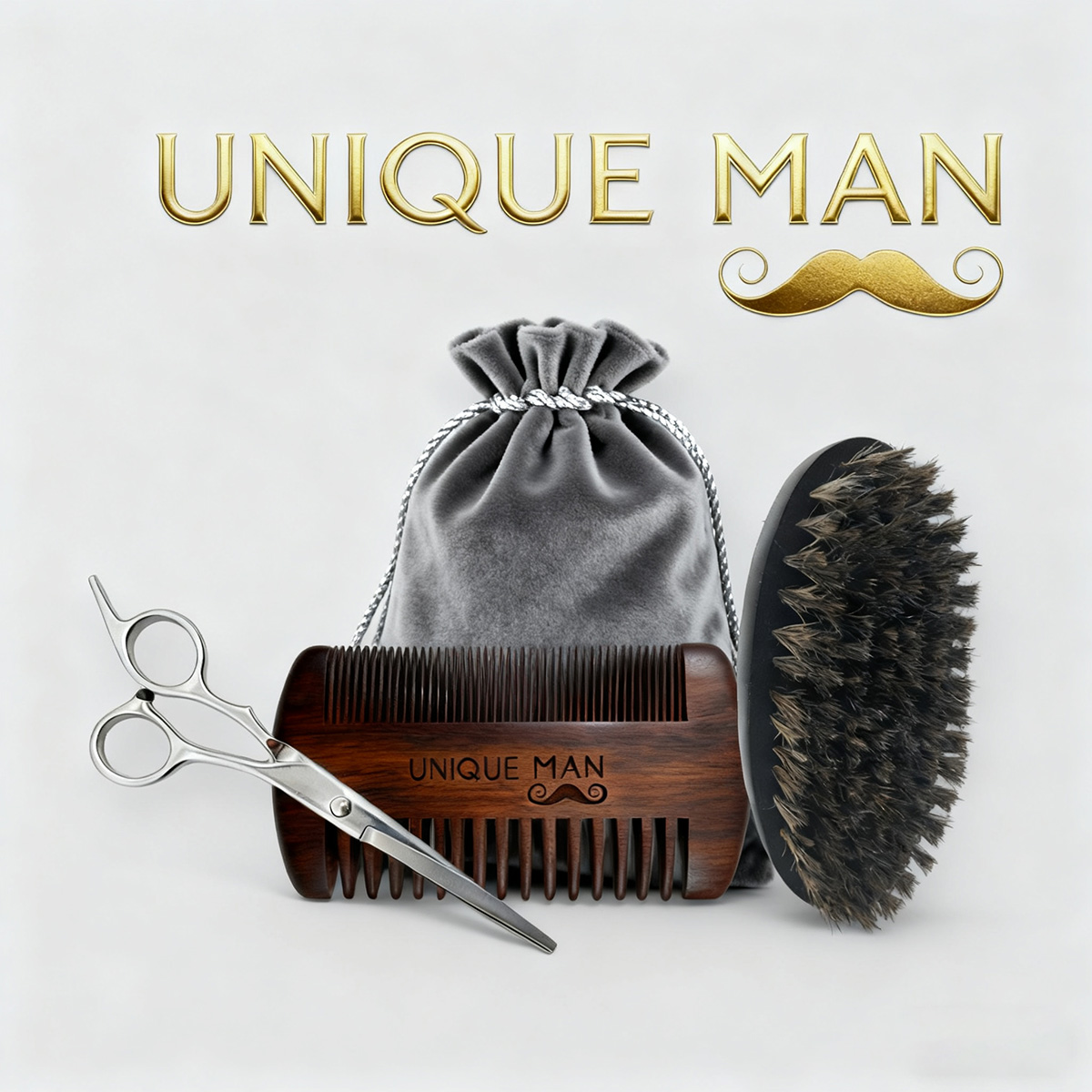 Men'S Grooming And Style - UNIQUE MAN Men's Beard Set, Black